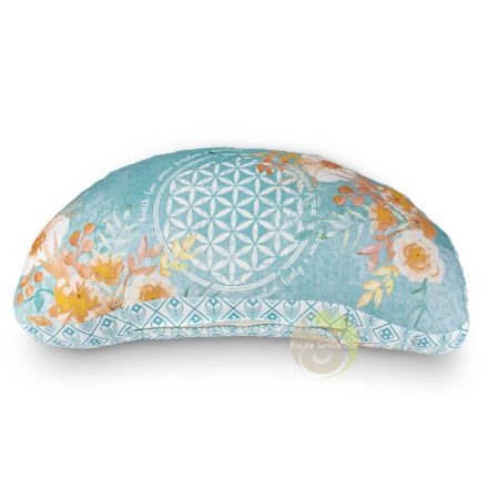 Coussin fuzen turquoise floral