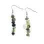 Boucle d'oreilles femme réglable agate mousse en pierre minérale 