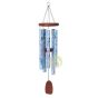 Carillon 61 cm marbré en aluminium bleu azur et bois de fresnes accordé Woodstock Chimes