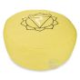 Coussin 3ème chakra jaune 36cm brodé pour méditer