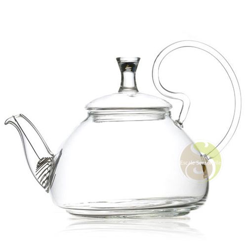 Théière verre fleurs de thé transparente 800ml filtre inox tisane
