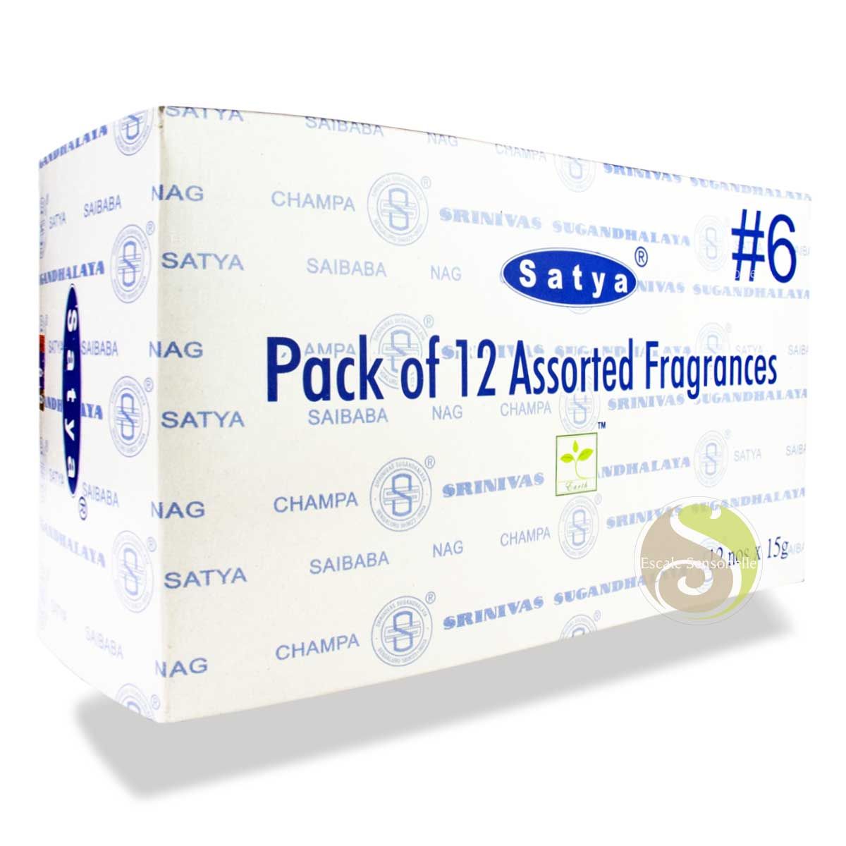 Assortiment de 12 parfums d'encens Satya (Pack 4) : : Cuisine et  Maison