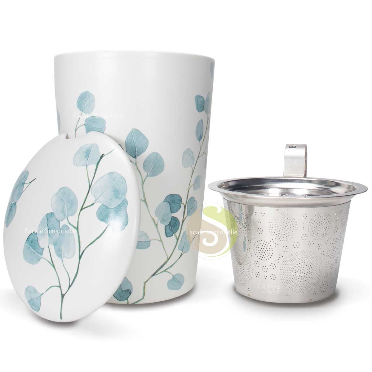 Tasse à thé en porcelaine avec infuseur et couvercle, tasses à thé