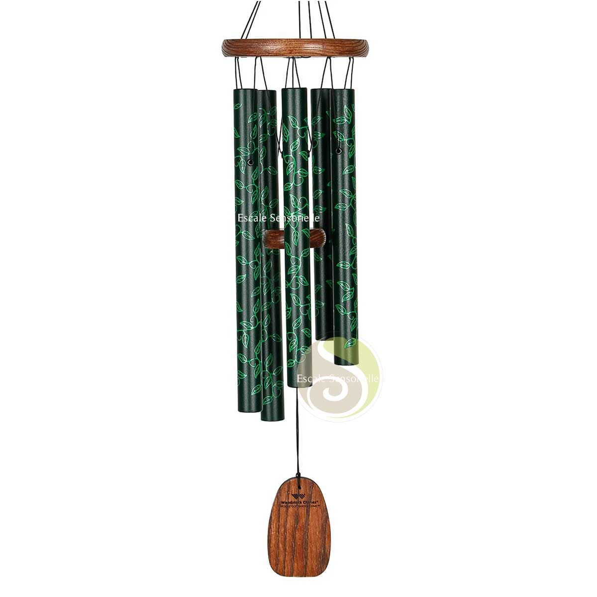 Carillon lierre marbré 5 tubes aluminium et bois d'acajou Woodstock Chimes