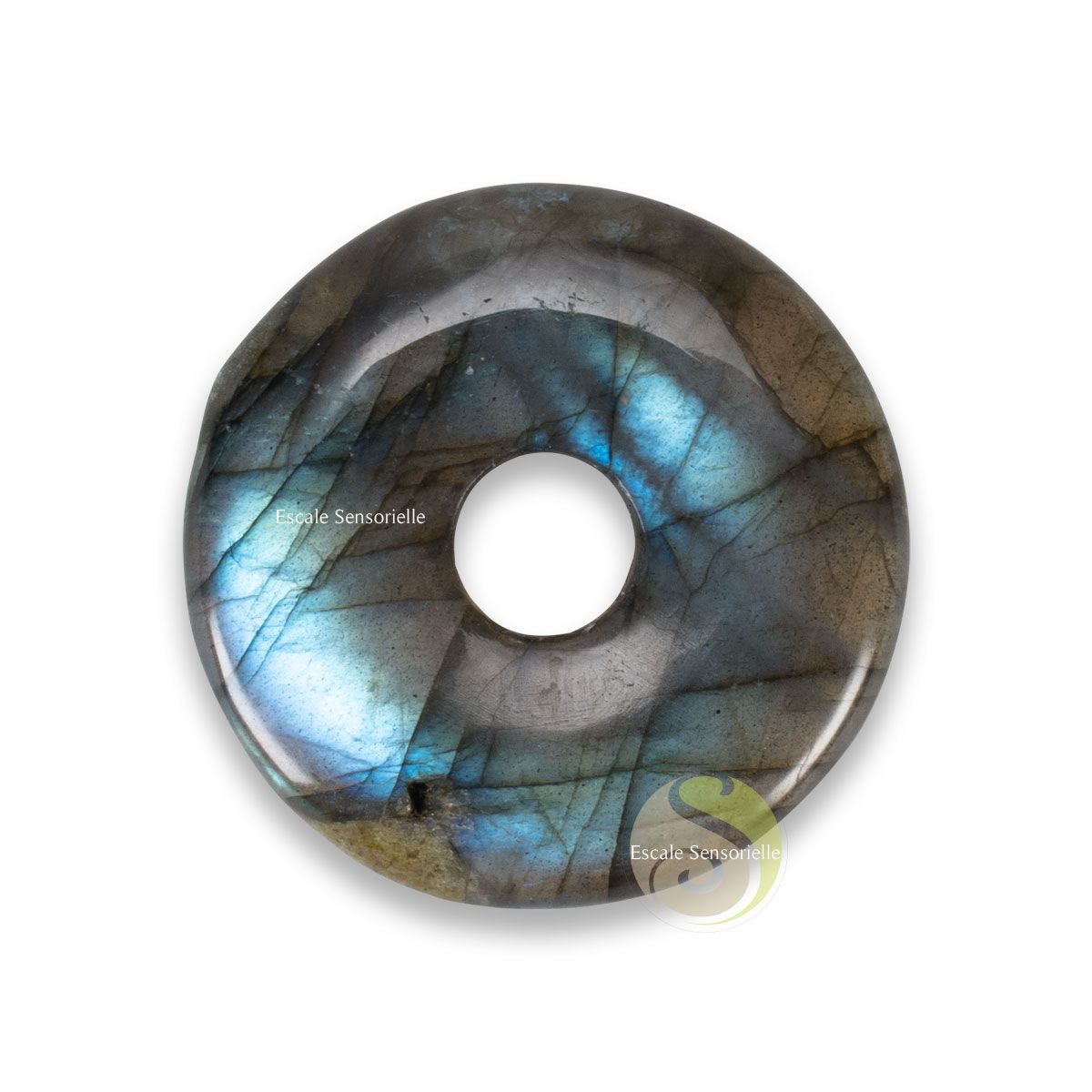 Pendentif donut 31 mm labradorite qualité extra 