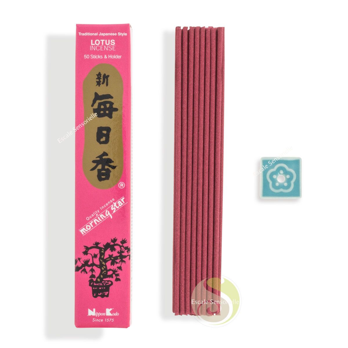 Encens lotus Morning star 50 sticks avec support céramique