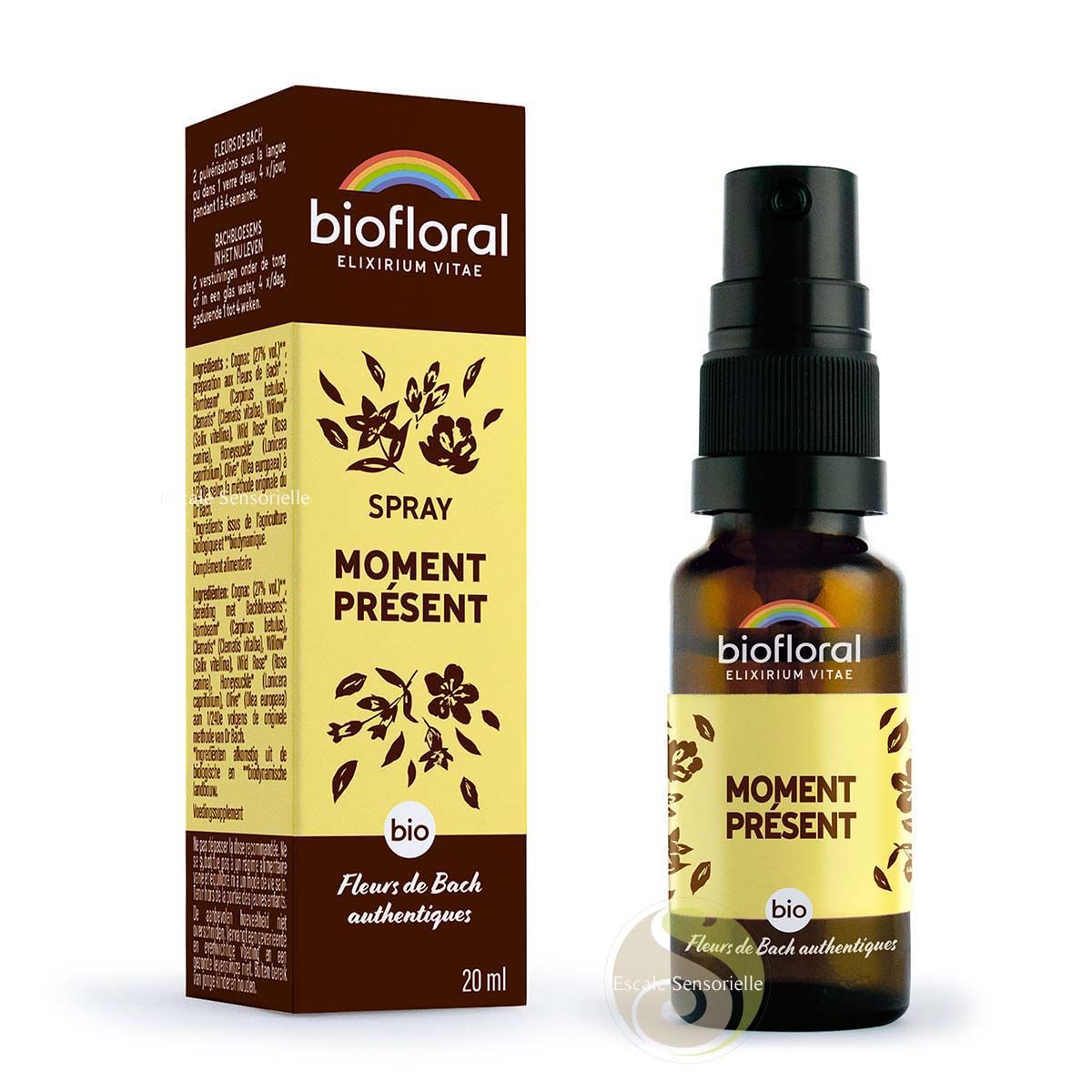 Moment présent complexe bio en spray avec alcool 20ml Biofloral