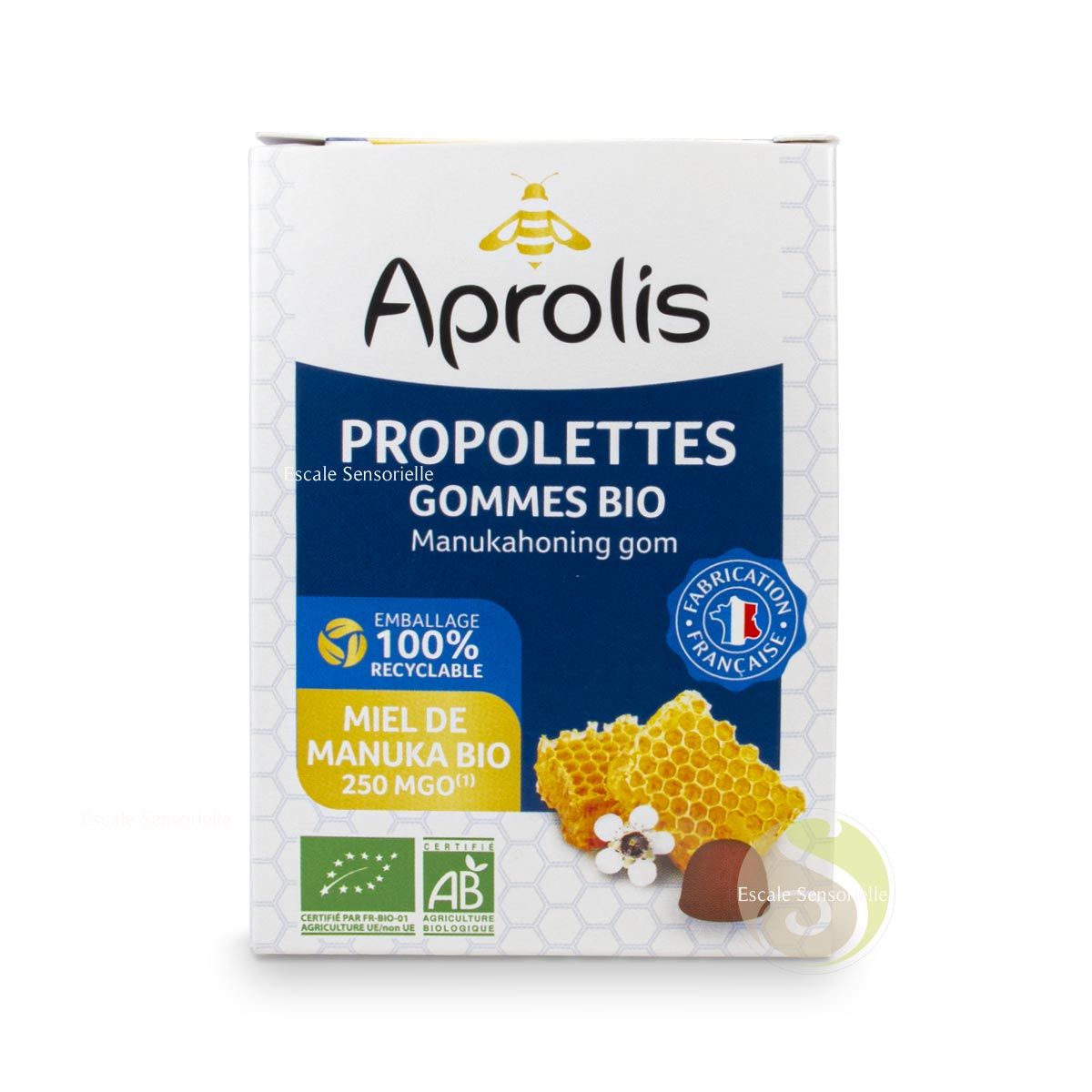 Propolettes bio au miel de Manuka gommes au propolis pour la gorge