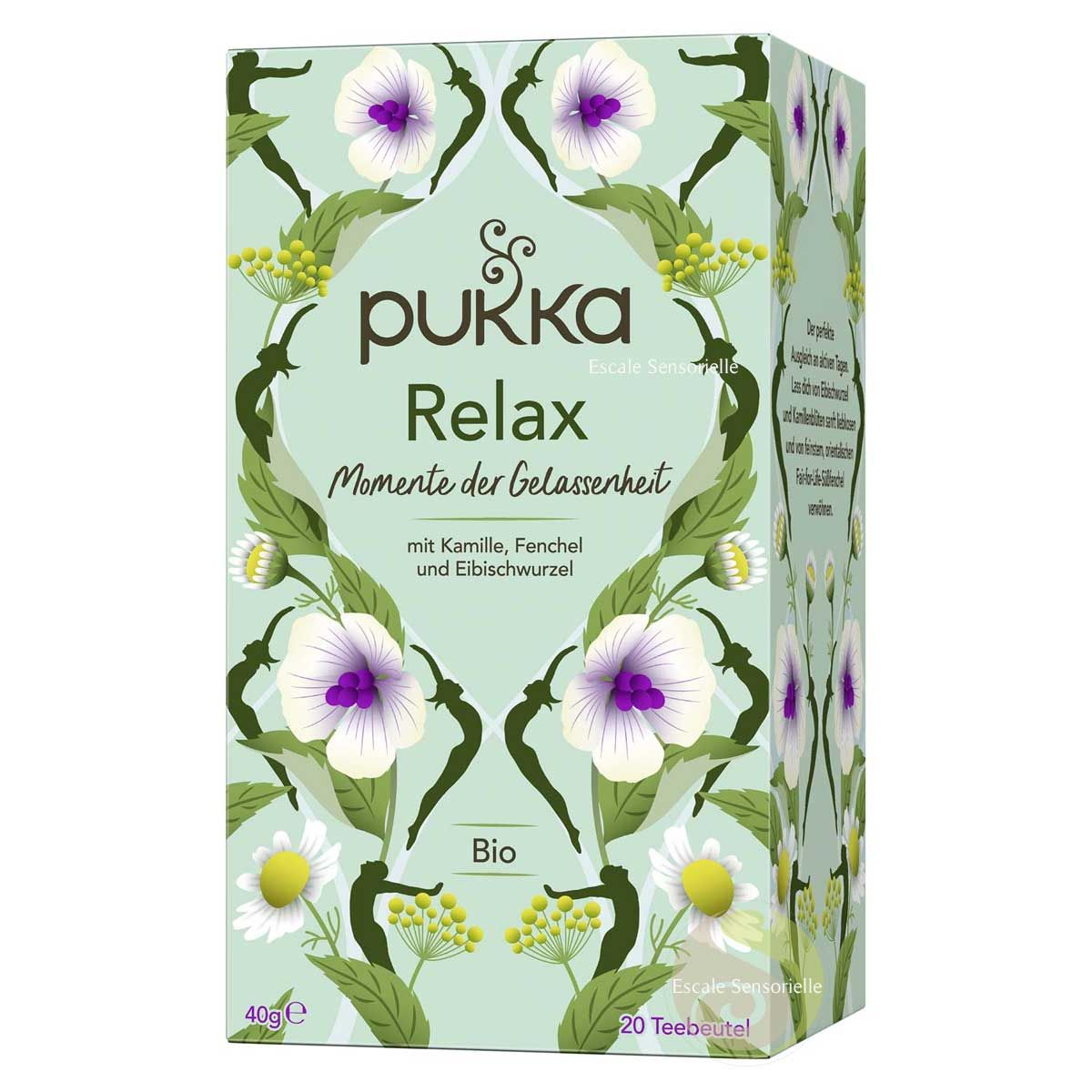 Relax tisane bio relaxante fenouil, camomille et guimauve Pukka