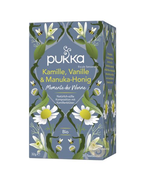 Camomille vanille miel de manuka Pukka tisane bio ayurvédique