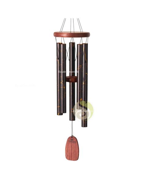 Carillon veines d'or 5 tubes aluminium et bois de fresnes Woodstock Chimes