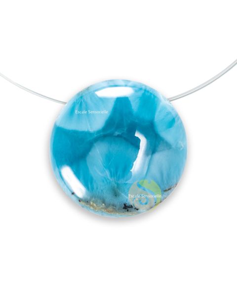 Bijou larimar pierre minérale bleue pendentif aile d'ange rare