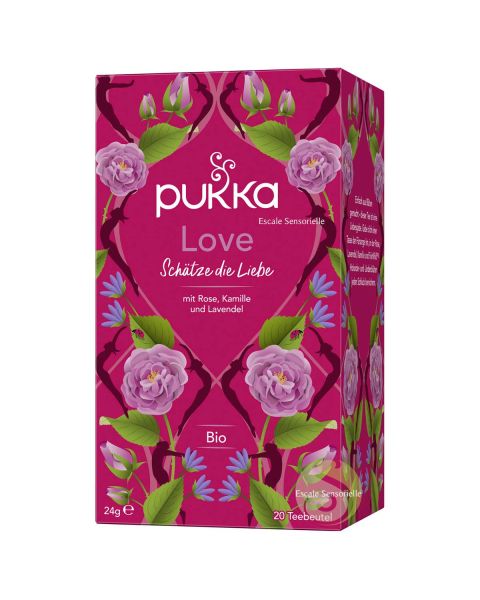 Amour love tisane bio rose camomille et lavande ayurvédique Pukka