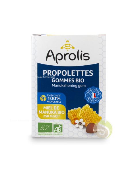 Propolettes bio au miel de Manuka gommes au propolis pour la gorge