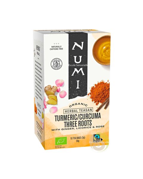 Infusion curcuma bio three roots gingembre, réglisse et rose