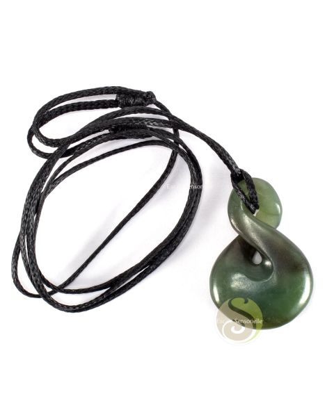 Pendentif Maori jade vert infini