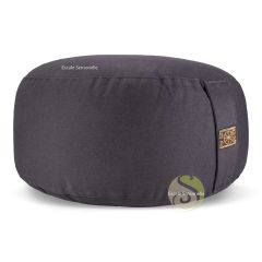 Coussin anthracite déhoussable en coton bio garni de cosses de sarrasin